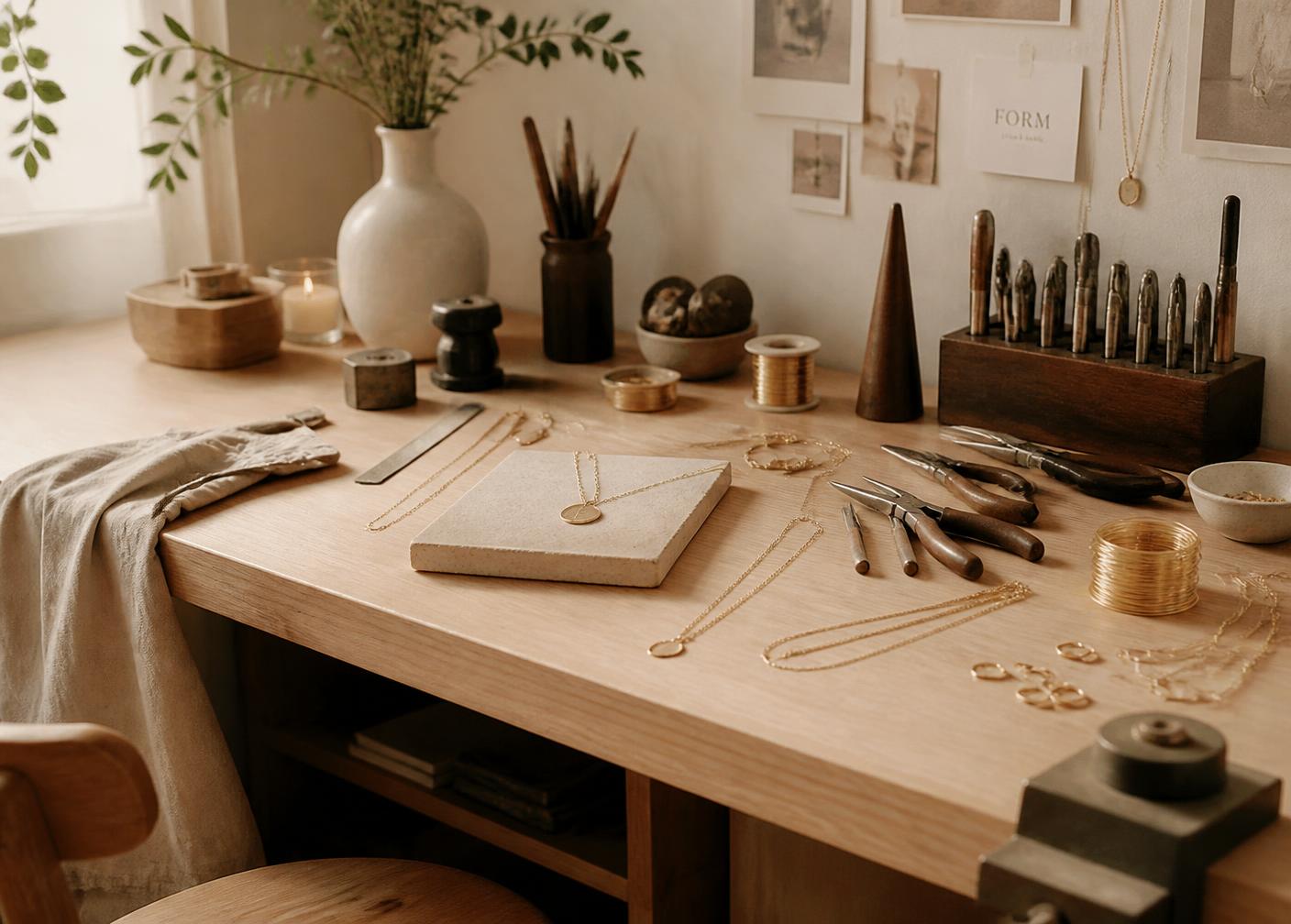 The workbench at the LA VE RÁ studio
